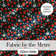 Wild Strawberry Floral Navy Background Seamless Pattern Digital Print Fabric by the Metre UK Sewing Quilting Textile