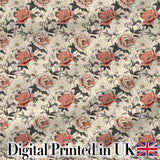 Classic Vintage Rose Botanical Cream Seamless Pattern Digital Print Fabric by the Metre UK Sewing Quilting Textile