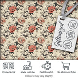 Classic Vintage Rose Botanical Cream Seamless Pattern Digital Print Fabric by the Metre UK Sewing Quilting Textile