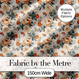Soft Neutral Floral Bouquet Beige Seamless Pattern Digital Print Fabric by the Metre UK Sewing Quilting Textile