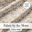 Delicate Golden Wildflower Botanical Seamless Pattern Digital Print Fabric by the Metre UK Sewing Quilting Textile