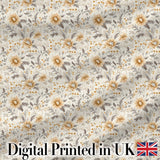 Delicate Golden Wildflower Botanical Seamless Pattern Digital Print Fabric by the Metre UK Sewing Quilting Textile