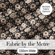 Classic Monochrome Floral Black Ivory Seamless Pattern Digital Print Fabric by the Metre UK Sewing Quilting Textile