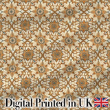 Elegant Orange Beige Star Tile Geometric Seamless Pattern Digital Print Fabric by the Metre UK Sewing Quilting Textile