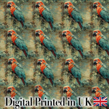 Tropical Parrot Vintage Jungle Art Seamless Pattern Digital Print Fabric by the Metre UK Sewing Quilting Textile