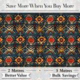 Abstract Tribal Geometric Shapes Seamless Pattern Digital Print Fabric by the Metre UK Sewing Quilting Textile