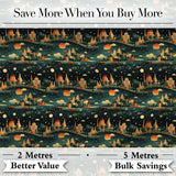 Vintage City Skyline Night Travel Seamless Pattern Digital Print Fabric by the Metre UK Sewing Quilting Textile