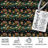 Vintage City Skyline Night Travel Seamless Pattern Digital Print Fabric by the Metre UK Sewing Quilting Textile