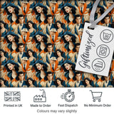 Art Deco Fashion Couple Stylish Seamless Pattern Digital Print Fabric by the Metre UK Sewing Quilting Textile