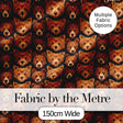 Brown Bear Faces Wildlife Animal Seamless Pattern Digital Print Fabric by the Metre UK Sewing Quilting Textile