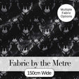 Dark Wolf Faces Mystical Animal Seamless Pattern Digital Print Fabric by the Metre UK Sewing Quilting Textile