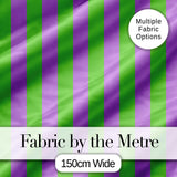 Green and Purple Wavy Stripe Abstract Seamless Pattern Digital Print Fabric by the Metre UK Sewing Quilting Textile