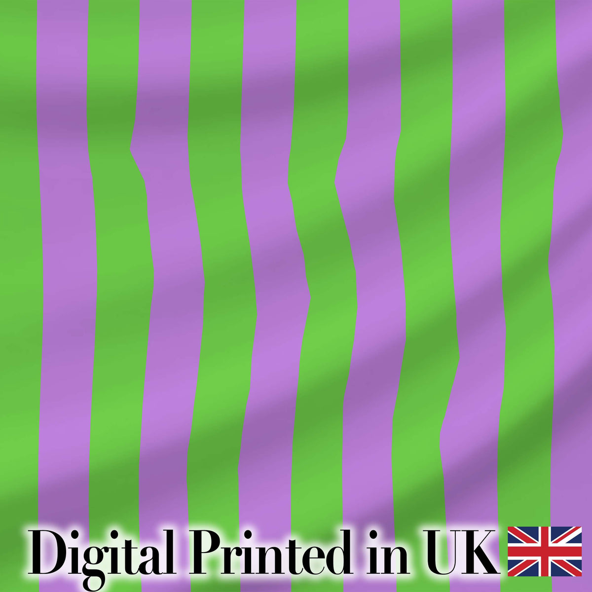 Green and Purple Wavy Stripe Abstract Seamless Pattern Digital Print Fabric by the Metre UK Sewing Quilting Textile