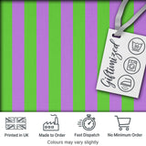 Green and Purple Wavy Stripe Abstract Seamless Pattern Digital Print Fabric by the Metre UK Sewing Quilting Textile
