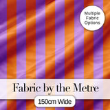 Orange and Purple Wavy Stripe Abstract Seamless Pattern Digital Print Fabric by the Metre UK Sewing Quilting Textile