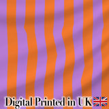 Orange and Purple Wavy Stripe Abstract Seamless Pattern Digital Print Fabric by the Metre UK Sewing Quilting Textile