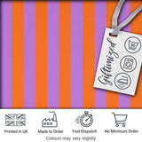 Orange and Purple Wavy Stripe Abstract Seamless Pattern Digital Print Fabric by the Metre UK Sewing Quilting Textile