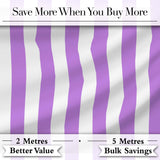 Purple and White Wavy Stripe Abstract Seamless Pattern Digital Print Fabric by the Metre UK Sewing Quilting Textile
