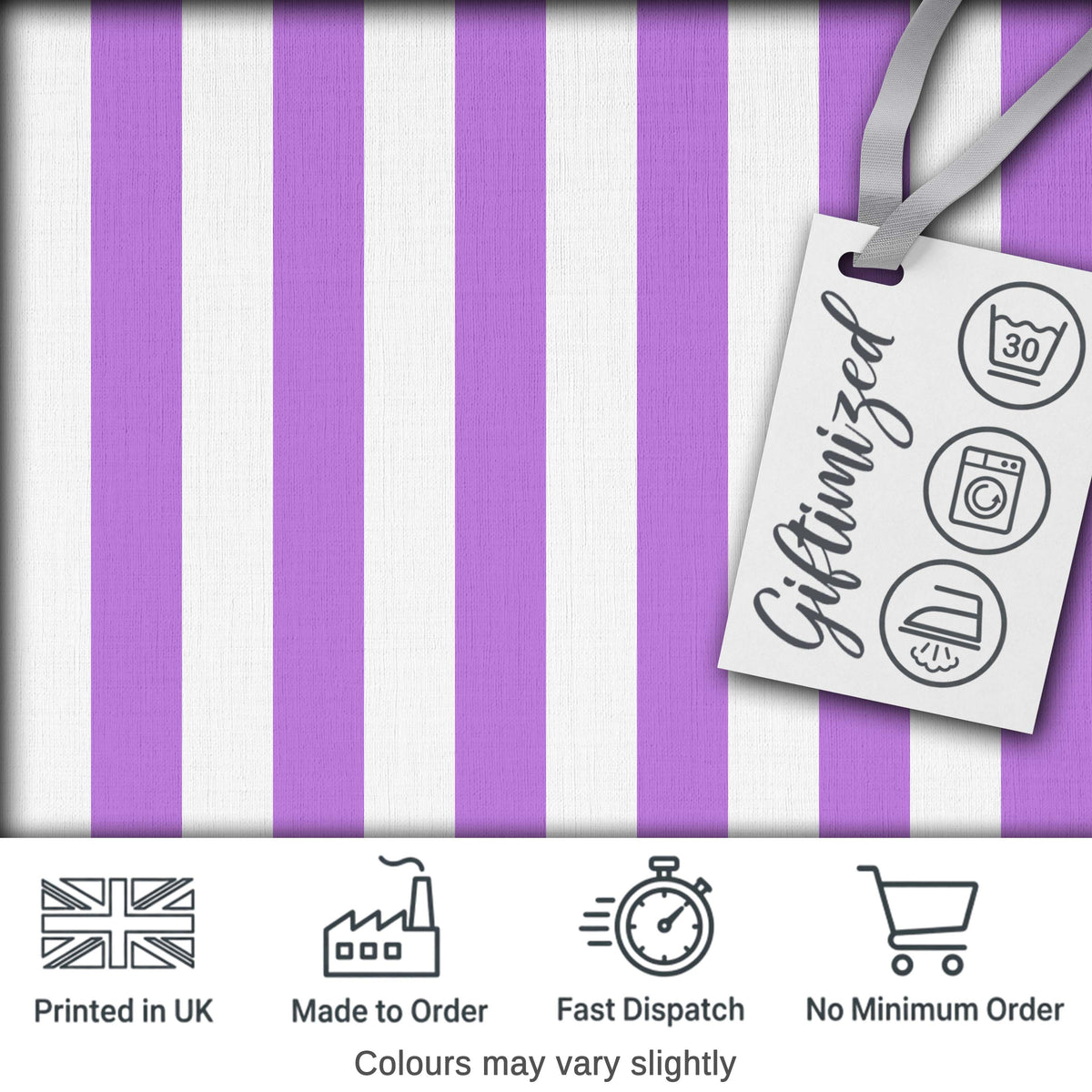 Purple and White Wavy Stripe Abstract Seamless Pattern Digital Print Fabric by the Metre UK Sewing Quilting Textile