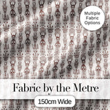 Tribal Ethnic Line Art Figures Seamless Pattern Digital Print Fabric by the Metre UK Sewing Quilting Textile