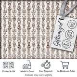 Tribal Ethnic Line Art Figures Seamless Pattern Digital Print Fabric by the Metre UK Sewing Quilting Textile