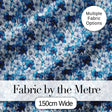 Blue Floral Blossom Botanical Seamless Pattern Digital Print Fabric by the Metre UK Sewing Quilting Textile