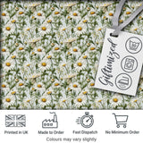 White Daisy Flower Garden Seamless Pattern Fresh Botanical Nature Digital Print Fabric by the Metre UK Sewing Quilting Textile