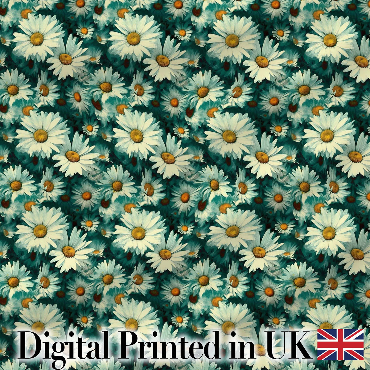 Soft Watercolor Daisy Bloom Seamless Pattern Artistic Floral Background Digital Print Fabric by the Metre UK Sewing Quilting Textile