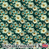 Soft Watercolor Daisy Bloom Seamless Pattern Artistic Floral Background Digital Print Fabric by the Metre UK Sewing Quilting Textile