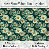 Soft Watercolor Daisy Bloom Seamless Pattern Artistic Floral Background Digital Print Fabric by the Metre UK Sewing Quilting Textile