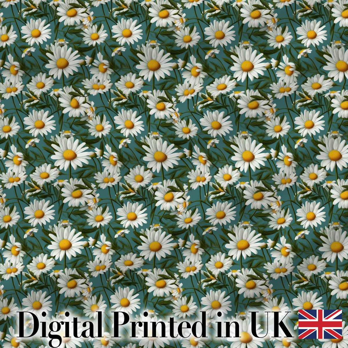 Fresh Daisy Meadow Seamless Pattern Natural Botanical Floral Design Digital Print Fabric by the Metre UK Sewing Quilting Textile
