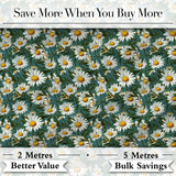 Fresh Daisy Meadow Seamless Pattern Natural Botanical Floral Design Digital Print Fabric by the Metre UK Sewing Quilting Textile