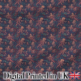 Colorful Octopus Sea Life Seamless Pattern Underwater Marine Theme Digital Print Fabric by the Metre UK Sewing Quilting Textile