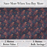 Colorful Octopus Sea Life Seamless Pattern Underwater Marine Theme Digital Print Fabric by the Metre UK Sewing Quilting Textile
