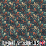 Cute Cartoon Octopus Seamless Pattern Playful Marine Life Design Digital Print Fabric by the Metre UK Sewing Quilting Textile