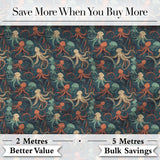 Cute Cartoon Octopus Seamless Pattern Playful Marine Life Design Digital Print Fabric by the Metre UK Sewing Quilting Textile