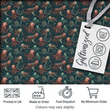 Detailed Octopus Illustration Seamless Pattern Dark Ocean Theme Digital Print Fabric by the Metre UK Sewing Quilting Textile