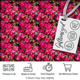 Vibrant Pink Floral Garden Seamless Pattern Lush Blooming Flowers Design Digital Print Fabric by the Metre UK Sewing Quilting Textile