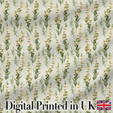 Cream White Floral Botanical Vertical Seamless Pattern Elegant Style Digital Print Fabric by the Metre UK Sewing Quilting Textile