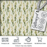 Cream White Floral Botanical Vertical Seamless Pattern Elegant Style Digital Print Fabric by the Metre UK Sewing Quilting Textile