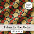 Vintage Chrysanthemum Floral Dark Background Seamless Pattern Classic Design Digital Print Fabric by the Metre UK Sewing Quilting Textile