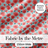 Peach Dahlia Floral Light Blue Background Seamless Pattern Elegant Digital Print Fabric by the Metre UK Sewing Quilting Textile