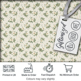 Soft White Floral Sprigs Cream Background Seamless Pattern Elegant Botanical Digital Print Fabric by the Metre UK Sewing Quilting Textile
