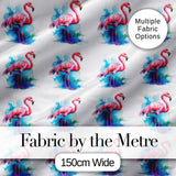Pink Flamingo Watercolor Splash Seamless Pattern Tropical Bird Art Digital Print Fabric by the Metre UK Sewing Quilting Textile