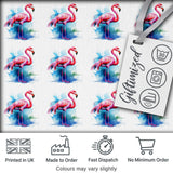 Pink Flamingo Watercolor Splash Seamless Pattern Tropical Bird Art Digital Print Fabric by the Metre UK Sewing Quilting Textile