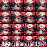 Flamingo Sunset Lake Tropical Scenic Seamless Pattern Exotic Bird Design Digital Print Fabric by the Metre UK Sewing Quilting Textile