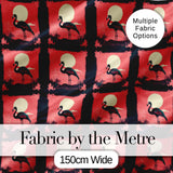 Dark Flamingo Moonlight Tropical Scene Seamless Pattern Exotic Bird Design Digital Print Fabric by the Metre UK Sewing Quilting Textile
