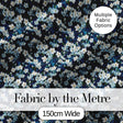 White Floral Bloom on Deep Navy Background Seamless Pattern Botanical Design Digital Print Fabric by the Metre UK Sewing Quilting Textile