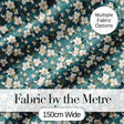White Flower Branches on Dusty Blue Seamless Pattern Classic Botanical Design Digital Print Fabric by the Metre UK Sewing Quilting Textile