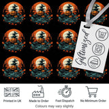 Haunted Pumpkin Landscape with Moon and Trees Seamless Pattern Digital Print Fabric by the Metre UK Sewing Quilting Textile
